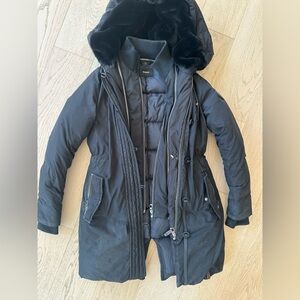 RUDSAK Black Puffer Coat with Fur Hood